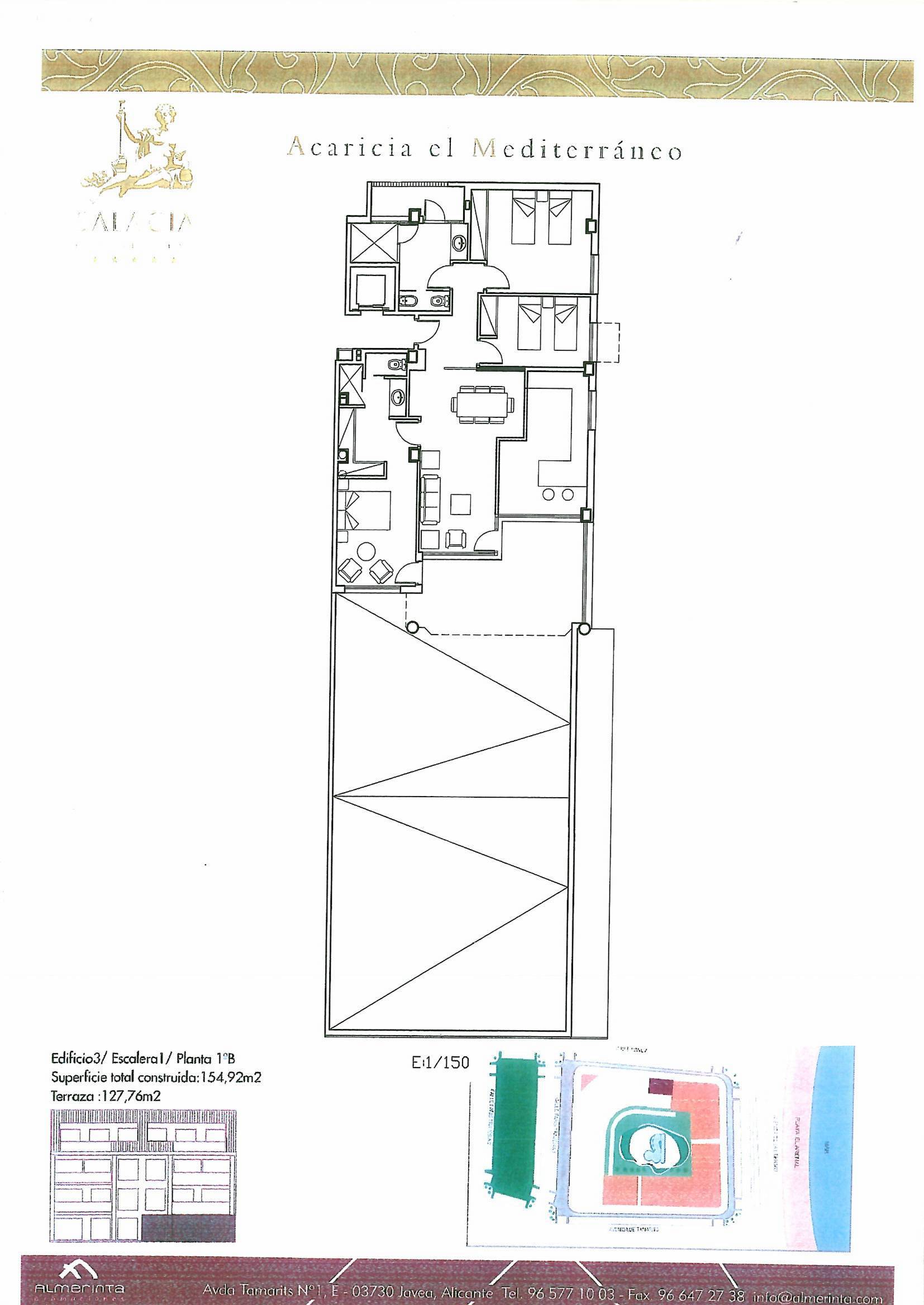 Apartamento a la Venta con vistas al mar, piscina privada en Playa del Arenal - Javea